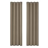 Deconovo Blickdichte Gardinen Ösenvorhang Blickdicht Vorhang Verdunkelung Wärmehaltung, 245x140 cm(HöhexBreite), Taupe, 2er Set
