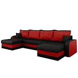 Mirjan24 Ecksofa Kristofer U, Design Eckcouch Couch mit Schlaffunktion, DREI Bettkasten, Wohnlandschaft, Bettfunktion, U-Form Sofa, Seite Universal, Farbauswahl (Mikrofaza 0015 + Mikrofaza 0022)