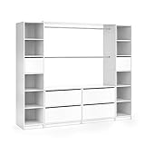 Vicco Kleiderschrank Visit Weiß Dielenschrank Flurgarderobe - Offen begehbar Kleiderständer Garderobe Diele Flur Nische Garderobenständer (Set XXXL)