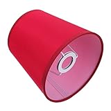 DOITOOL Lampenschirm Aus Stoff Retro-Schreibtischlampe Trommel-Pendelleuchte Lampe Endstücke Dekorative Kronleuchter-Lampe Sackleinen-Trommelschirm Lampenschirm Kronleuchter Rot
