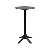 Bartisch, moderner, minimalistischer runder Stehtisch, nordische Mode, multifunktional, für Bar, Milchtee, Café, Balkon, Freizeittisch, Pub-Tische (Farbe: Weiß, Größe: 70 cm) (Schwarz 60 cm)