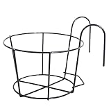 Blumenampel Hängende Pflanzeneisenregale Blumenständer Wandzaun Outdoor-Beweis Starke Tragfähigkeit Blumentopfregal for Balkon Hängeampel (Color : Black 30cm)