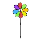 Relaxdays Windrad Blume, Gartenwindrad für Kinder & Erwachsene, Balkon & Garten, Windmühle HBT: 72 x 31 x 6,5 cm, bunt