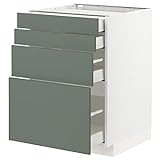 Ikea METOD/MAXIMERA Basiskabine 4 Franzen / 4 Schubladen 60x60 cm weiß / Bodarp grau-grün