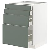 Ikea METOD/MAXIMERA Basiskabine 4 Franzen / 4 Schubladen 60x60 cm weiß / Bodarp grau-grün