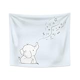 Yongto Niedlicher Cartoon Baby Elefant Wandteppich Stern Dreieck Kunst Einfacher Wandteppich Wandbehang Kindergarten Baby Kinder Geburtstag Party Neugeborene Babyparty Heimdekoration Wandteppiche 150