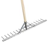 Rekord Aluminium Rechen (leicht) mit 16 Zinken Breite 62 cm - mit Stiel 150 cm, Rechen, Rasenrechen, Gartenrechen, Laubrechen, Harke, Gartenwerkzeug, Rake, Planierrechen