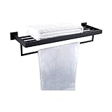 Badezimmer-Badetuchhalter, Handtuchhalter, gebürsteter schwarzer Handtuchhalter, Badezimmerzubehör, Regal, Handtuchhalter, Badezimmerzubehör, Turmaufhänger The New