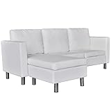 vidaXL Divansofa 3-Sitzer Kunstleder weiß