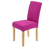 AITIHYA 2 Stück einfarbige Stuhlhussen für Esszimmerstühle, Restaurant, Hochzeiten, Bankett, Hotel, elastisch, flexibel, Elasthan-Stuhlbezug, Hellviolett, 2 Stück