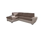 Cotta Otm-2 Ecksofa, Sitz+Rücken Strukturgewebe soft, 100% Korpus Kunstleder PU, 64% Polyurethan, 25% Polyester, 11% Baumwolle, 174 x 244 x 88 cm, taupe/hell beige