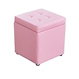 Aufbewahrungshocker Multifunktionale Lagerhocker kann sitzen Spielzeug Lagerhocker Einfache Sofa Hocker Erwachsene Moderne Mode Wohnzimmer Kleine Bank Couchtisch Hocker Fußhocker ( Color : Roze , Size