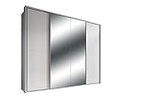Stella Trading Cinema 4-türiger Kleiderschrank, Holz, Weiß/Spiegel, 60 x 270 x 226 cm
