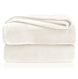 heimtexland ® Premium Flanell Kuscheldecke XXL Super Soft Wohndecke Sofaüberwurf Tagesdecke Ökotex Typ380 Creme 240x220