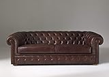 JVmoebel Chesterfield Sofa Polster Couch 3 Sitzer Schlafsofa + Bettfunktion Leder Sofas