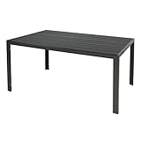 Mojawo XL Aluminium Gartentisch anthrazit Esstisch Gartenmöbel Tisch Polywood Holzimitat wetterfest 180x90x74cm