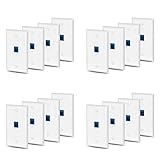 VENYAA 16 x Cat6 Ethernet-Wandplattensteckdose, 1 Port RJ45 Netzwerk Buchse auf Buchse, Wandkupplung, Weiß & Blau