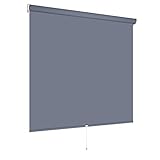 Springrollo Mittelzugrollo Schnapprollo Tür Fenster Rollo Vorhang Breite 60 bis 200 cm Höhe 180 cm Stoff blickdicht lichtdurchlässig Sonnenschutz Sichtschutz (Größe 80 x 180 cm, Farbe Dunkelgrau)
