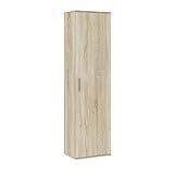 OGGI Kleiderschrank | 1-türiger Kleiderschrank Mehrzweckschrank | Praktischer und Solider Allzweckschrank mit 1 Tür für unterschiedliche Räume, 183x50 (HxB) Sonoma Eiche