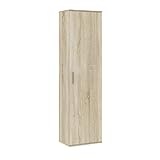 OGGI Kleiderschrank | 1-türiger Kleiderschrank Mehrzweckschrank | Praktischer und Solider Allzweckschrank mit 1 Tür für unterschiedliche Räume, 183x50 (HxB) Sonoma Eiche