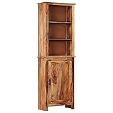 vidaXL Sheesham-Holz Massiv Highboard mit 1 Schrank 3 Fachböden Standschrank Bücherschrank Bücherregal Vitrine Kommode Schrank 60x30x180cm Palisander