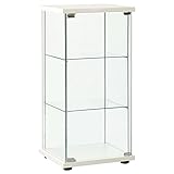 vidaXL Vitrinenschrank mit 3 Schichten Glasvitrine Sammlervitrine Vitrine Schrank Bücherschrank Wohnzimmer Schlafzimmer Hartglas Weiß