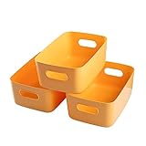 WEAREZ 3 Stück rechteckige Aufbewahrungsboxen, Aufbewahrungskörbe für die Küche, große Organisationskörbe aus Kunststoff, Aufbewahrung für Verschiedene Dinge