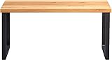 Beauty.Scouts Möbel MM Sitzbank Dan, Wildeiche massiv, Gestell Metall roh, 80 x 40 x 30 cm, Garderobenbank