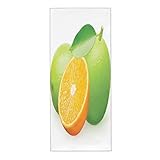 IUBBKI Grünes und orangefarbenes Handtuch-Set, Badetücher, Handtücher, Limetten, Orange, Früchte, Hotelqualität, super weich und sehr saugfähig, Mikrofaser-Handtuch, 70 x 40 cm, Orange Grün