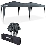 Casaria Pavillon Capri 3x6m Pop-Up Anthrazit Wasserabweisend Inkl. Tasche UV-Schutz Faltpavillon Gartenzelt Partyzelt Zelt