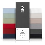 Blumtal Basics 2er-Set Spannbettlaken 90x200cm - Bettlaken, Oeko-Tex Zertifiziert, bis 25cm Matratzenhöhe, Anthrazit