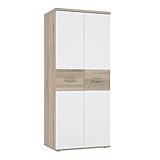 FORTE Winnie Kleiderschrank mit 2 Türen, Holzwerkstoff, Sonoma Eiche / Weiß, B x H x T: 79,9 x 188,6 x 52,7 cm