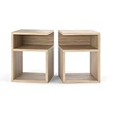 MRBLS Nachttisch 2er Set Boxspringbett Nachtschrank Nachtkommode Modern Möbel ohne Schubladen für Ihr Schlafzimmer, Wohnzimmer Beistelltisch Einfacher Sofatisch (Sonoma) – 32 x 40 x 30 cm (B/H/T)