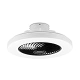 Noaton Deckenventilator mit Beleuchtung 12050B Triton, Schwarz, LED Dimmbar, 3 Farbtemperaturen, Fernbedienung, Timer, Luftdurchsatz bis zu 45 m3/min, für Wohnzimmer Schlafzimmer, Durchmesser 50cm