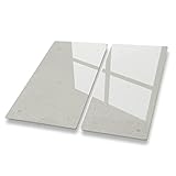 Canvas Fly Herdabdeckplatten Ceranfeld Induktionskochfeld 30x52 cm 2teilig | Glasschneidebrett Transparentes Milchglas | Schneidebrett Servierplatte Gehärtetes Glas | Herdabdeckung Hitzeschutzplatte