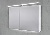 Intarbad ~ Spiegelschrank 100 cm mit LED Beleuchtung, Doppelspiegeltüren Shorewood IB1938