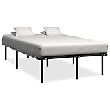 vidaXL Bettgestell Metallbett Bett Schlafzimmerbett Doppelbett Schlafzimmermöbel Ehebett Bettrahmen Lattenrost Schwarz Metall 120x200cm