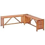 Garten-Eckbank Mit Pflanzgefäß Sitzgelegenheiten Im Freien Aus Holz Für Den Außenbereich, Liegebank, Wohnkultur, Garten, Dekorativ Für Terrasse, Garten, 117 X 117 X 40 cm, Massives Akazienholz