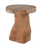 Spetebo Teak Holz Hocker 30 x 25 cm - Massivholz Deko Holz Blumenhocker Blumenständer Pflanzen Ständer Beistelltisch