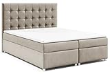 Best for Home Boxspringbett mit Bettkasten Trinity K-9 Bonellfederkern inkl. Topper 160x200 Beige