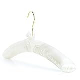 Hangerworld 4 Gepolsterte Kleiderbügel mit Satinbezug in Elfenbein, Bügelbreite 43 cm, mit goldfarbenem um 360° drehbarem Haken, ideal für Blusen, Kleider, Oberteile und andere Kleidungsstücke