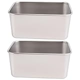 UPKOCH 2 Stück Edelstahl Quadratische Box Nudelbehälter Plätzchen Backbleche Salatbehälter Für Kühlschrank Brot Kastenform Laib Backformen Kuchenbox Küchenbedarf Brotkasten