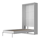 SMARTBett Schrankbett Classic mit Gasdruckfedern 100x200cm Vertikal Weiss | Wandbett, Wandklappbett fürs Gästezimmer, Büro, Wohnzimmer, Schlafzimmer