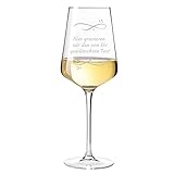 polar-effekt Leonardo Puccini Weinglas mit Gravur des Namens – Wein-Glas 560 ml Geschenkidee - Motiv Wunschtext - Wine Glass - mit eigener Botschaft - robust - Weihnachten - Weißwein, Rotwein