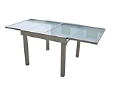 Garden Pleasure Ausziehtisch 90/180x90 Garten Terrasse Alu Glas Tisch Esstisch