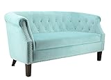 Happy Home Company 13609 Sofa Couch Samt türkis 140 cm