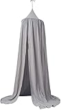 SterneMond Betthimmel Bett Rund 65cm Chiffon Hängende Spitze Baldachin Moskitonetz , Schlafzimmer Ankleidezimmer Höhe 250cm Saumlänge 400cm Prinzessin Himmelbett Bettvorhang (Dunkelgrau verdickt)