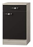 OPTIFIT Kult Küchen-Unterschrank incl. ARBEITSPLATTE »Faro«, grau, 50 cm breit, U506-9+KUFR