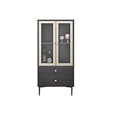 LUCBEI Barschränke Weinschrank Wohnzimmer Einfacher Glasschubladenschrank Sideboard Licht Luxus Kleiner Weinlager mit Schubladen Glasschrank (Size : L)