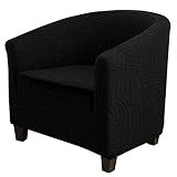YOPOIY dehnen Sanft Cocktailsessel Bezug sesselbezug Jacquard Waschbar Loungesessel Cocktailsessel Abnehmbar Club Chair Schonbezug für Living Room Bar Counter Hotel -Schwarz